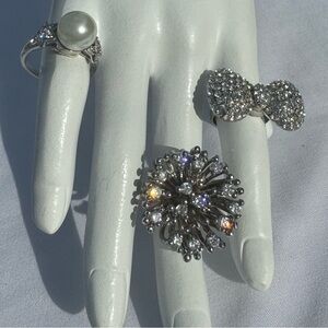 Cute Rhinestone Ring Set